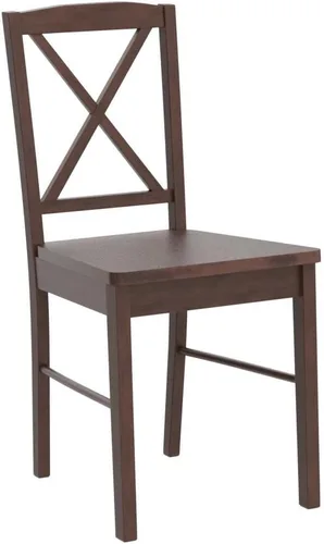 Miniatura 5 de DUHOME Juego de 2 sillas de comedor de madera con respaldo cruzado, sillas de cocina, sillas laterales de nogal