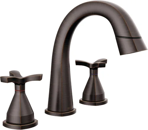Miniatura 8 de Delta Grifo de baño extraíble Stryke, grifo extraíble de baño, grifo de baño generalizado dorado, 3 agujeros extraíbles, muelle magnético, bronce