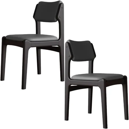 Miniatura 48 de YVYKFZD Wooden Dining Chairs Set, Leather Dining Room Chair with Back, Upholstered Kitchen Chairs, Armless Living Room Chair, for Bedroom Offices