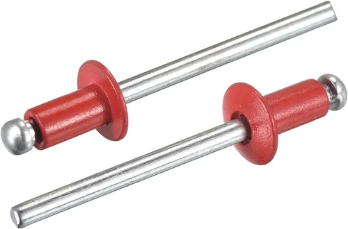 uxcell Remaches ciegos de aluminio, 0.157 in x 0.236 in (5/32 pulgadas x 15/64 pulgadas), remache de extremo abierto, cabeza redonda plana para unir