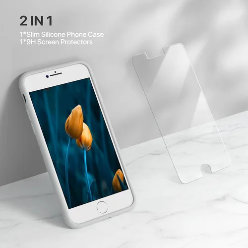 Miniatura 2 de Miracase Funda ultradelgada diseñada para iPhone SE 2022 (3ª generación)/iPhone SE 2020 (2ª generación)/iPhone 7/iPhone 8 con protector de pantalla