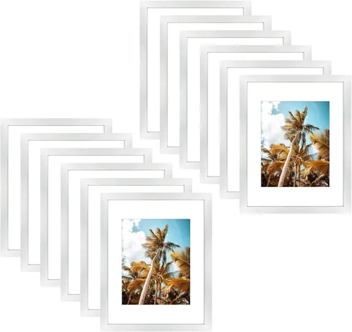 Miniatura 95 de Frametory, Marco de fotos de 11 x 14 pulgadas con paspartú para fotos de 8 x 10 pulgadas, moldeado ancho de vidrio de alta definición, accesorios