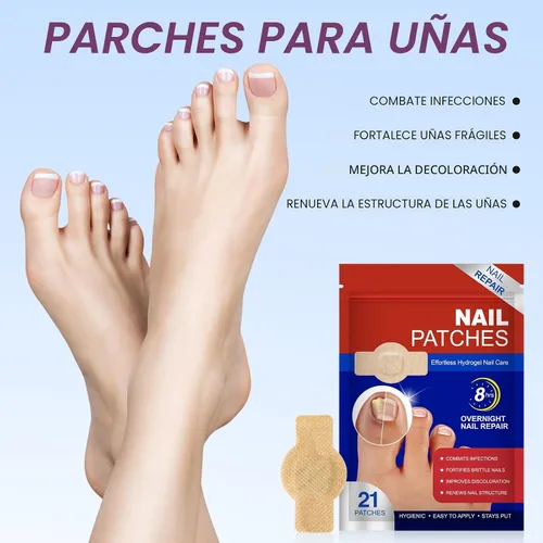 Miniatura 3 de Parches de uñas fúngicas – Tratamiento de uñas de los pies extra fuerte 21 piezas – Reparación de uñas para restaurar uñas dañadas y apariencia