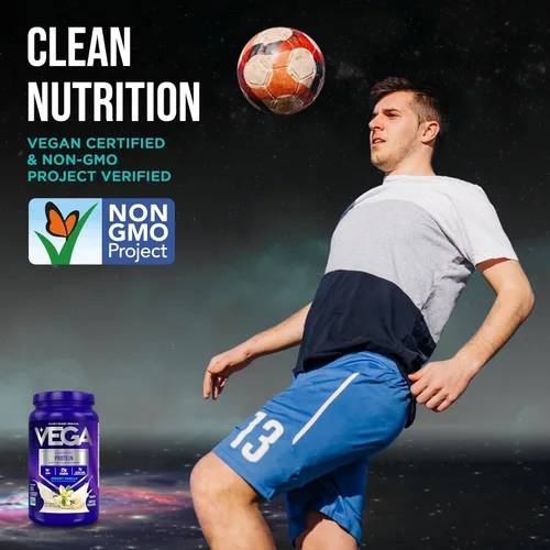 Miniatura 9 de Vega Original Essential Protein - 25g de proteína vegetal, vainilla cremosa, 20 porciones, mezcla para bebida vegana sin OMG, lista para batidos