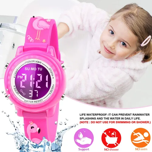 Miniatura 52 de Relojes LED impermeables para niños con alarma, juguetes para niños, regalos para niñas de 3 a 10 años