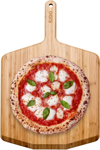 Ooni Cáscara de pizza de bambú de 16 pulgadas, tabla de servir de madera de 16 pulgadas, espátula de pizza, accesorios para horno de pizza