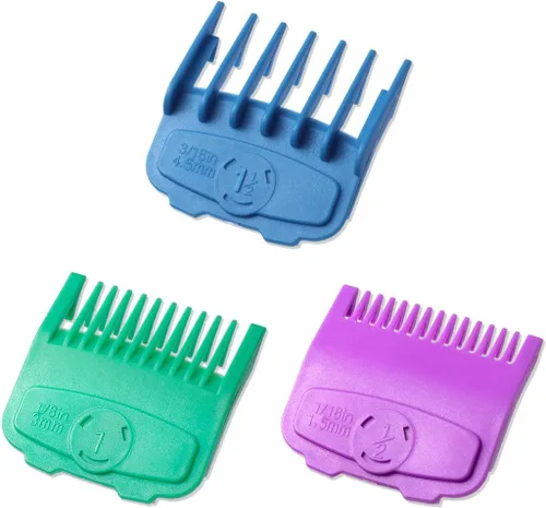 Juego de protectores magnéticos para cortapelos compatibles con la mayoría de los cortapelos Wahl, peines de cortapelos codificados por color de