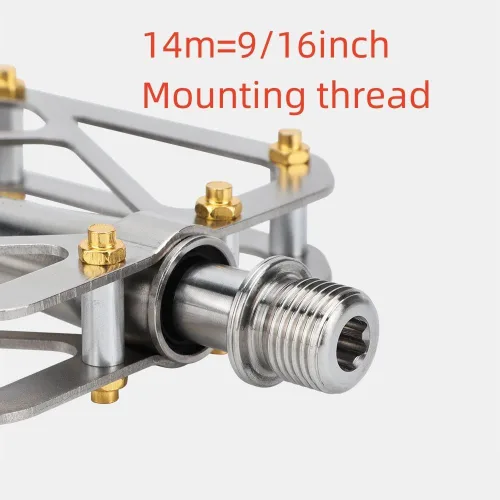 Miniatura 4 de Pedales de titanio para bicicleta Cuerpo completo de titanio MTB Road Bike 9/16 pulgadas Pedales para pedales Brompton liberación rápida ultraligero