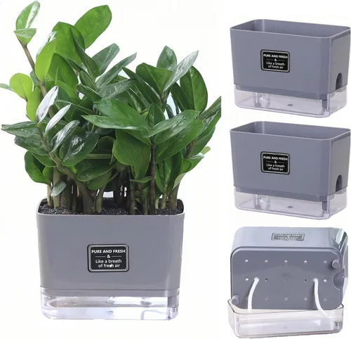 Miniatura 6 de FAMZ Macetas de autorriego para plantas de exterior, paquete de 4, adecuadas para plantas y flores de jardín de interior y exterior, caja de maceta