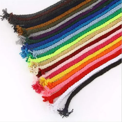 Miniatura 6 de 5 mm * 90 m Cuerda de macramé de algodón natural de 8 hebras trenzadas para manualidades, hilo para tejer para colgar en la pared y manualidades DIY
