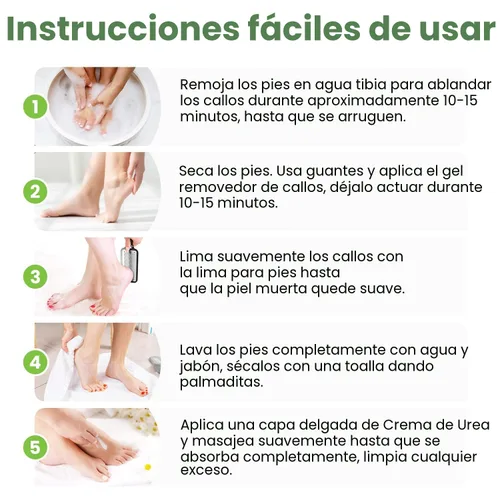 Miniatura 4 de FOOT CURE Juego de pedicura exfoliante y removedor de callos – Kit de cuidado que incluye lima para piel muerta, sales de remojo de aceite de árbol