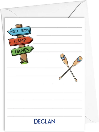 Miniatura 12 de Sleepaway - Tarjetas planas forradas para campistas, papelería para campamento de dormir para niños y niñas, juego de 10 tarjetas y sobres