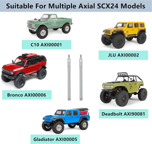 Miniatura 2 de MORLORDY RC acero inoxidable eje trasero eje sólido CVD Set para 1/24 RC Crawler Car SCX24 actualizaciones AXI90081 AXI00001 AXI00002 Deadbolt C10