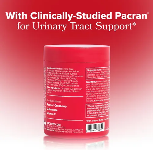 Miniatura 6 de O Positiv URO Suplemento para la salud del tracto urinario para mujeres, 60 unidades (Paquete de 1) - Vitaminas de apoyo urinario con extracto