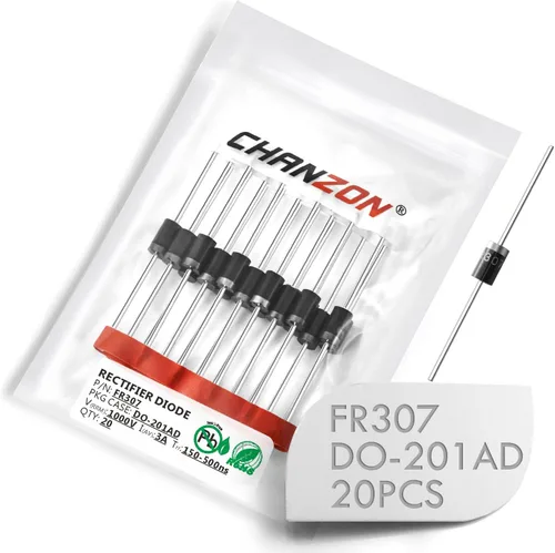 Miniatura 15 de Chanzon FR607 Diodo Rectificador de Recuperación Rápida 6A 1000V 150-500ns R-6 Axial 6 Amp 1000 Voltios Diodos Electrónicos