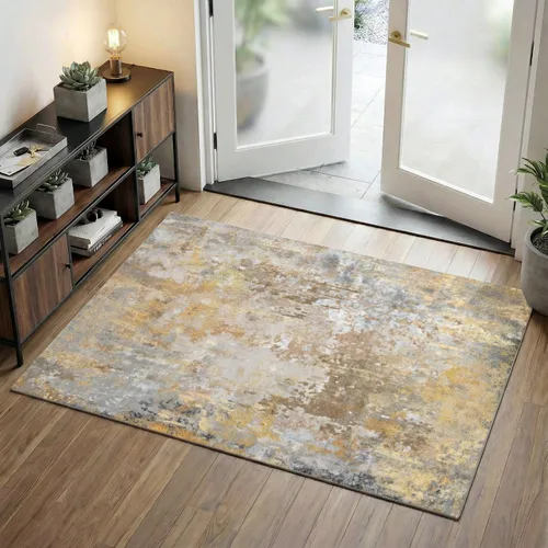 Miniatura 10 de Tapete de entrada de 2 x 3 pulgadas, color dorado beige, para entrada interior, 24 x 36 pulgadas, lavable y pequeño, para suelo de cocina, entrada