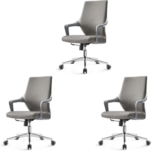 Miniatura 11 de EUREKA ERGONOMIC Dorian - Silla de oficina ejecutiva con soporte lumbar curvado, silla de escritorio de cuero regenerado con respaldo medio
