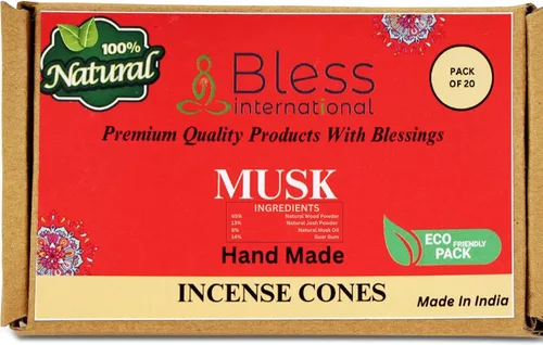 Miniatura 14 de Bless International Conos de incienso 100% naturales de lavanda hechos a mano, sumergidos a mano, libres de químicos orgánicos para purificación