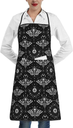 Miniatura 26 de Delantal unisex con cuello ajustable con bolsillos espaciosos y lazos largos