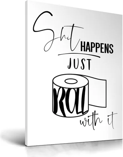Miniatura 15 de UPWOIGH Decoración artística para pared de baño, arte divertido de pared con diseño de gato negro Are You Pooping, lienzo enmarcado de madera