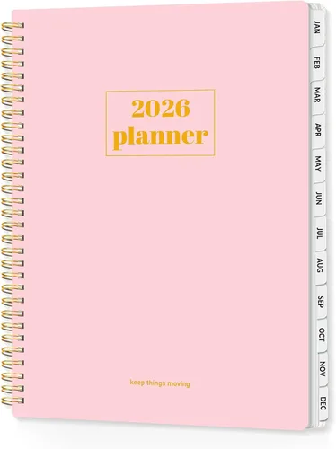 Miniatura 19 de SUNEE Agenda 2026, agenda semanal y mensual, enero de 2026 a diciembre de 2026, agenda diaria con pestañas, páginas de notas, encuadernación en Negro