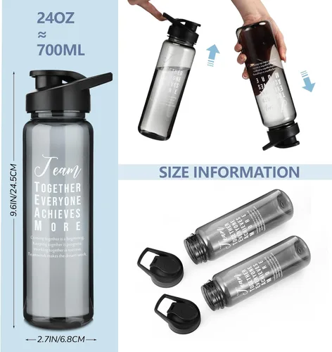 Miniatura 2 de Pinkunn 12 Pcs Employee Appreciation Gifts Thank You Water Bottles Bulk 24 oz Team Inspirational Gifts Reusable Plastic Sports Bottles with Lids for