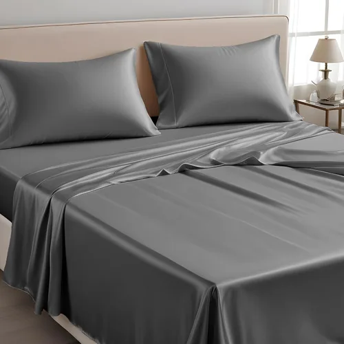 LINENWALAS Solo sábana encimera, ropa de cama de seda austriaca Tencel Lyocell de 300 hilos, sábana superior de eucalipto de enfriamiento suave de
