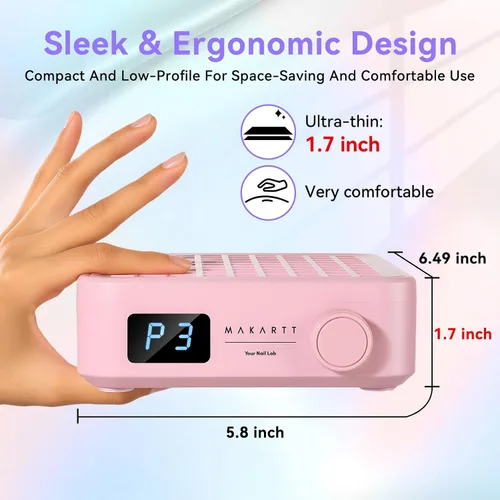Miniatura 2 de Makartt - Colector de polvo de uñas profesional – Potente máquina de succión silenciosa para uñas acrílicas. Adecuado para manicura y pedicura