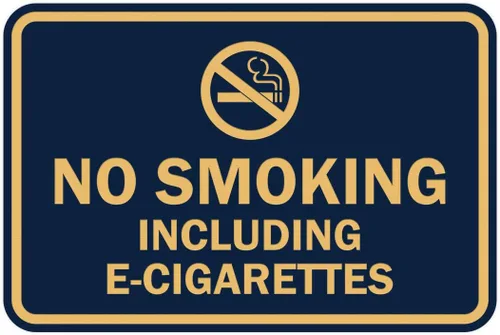 Miniatura 17 de Signs ByLITA Clásico enmarcado no fumar incluyendo cigarrillos electrónicos (oro negro) - mediano Negro Oro