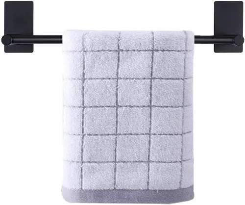 Miniatura 11 de NearMoon toallero de barra autoadhesivo de acero inoxidable para baño, soporte para colgar toallas en la pared, estilo contemporáneo, sin Níquel