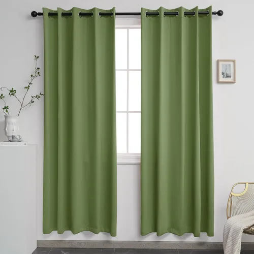 Miniatura 49 de YGO - Cortinas verdes de 183 cm de ancho por 213 cm de largo para dormitorio - Cortinas opacas con ojales en la parte superior, extra anchas