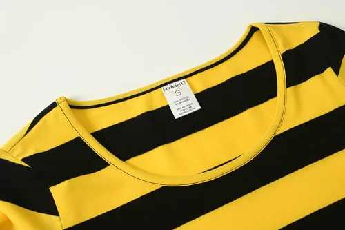 Miniatura 5 de Formeet17 Camiseta de manga larga a rayas para mujer, elástica, cómoda, cuello redondo