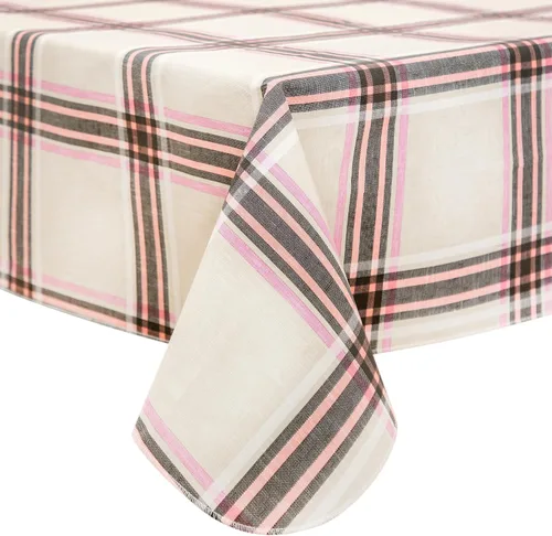 Miniatura 16 de FIFTY FEET Mantel rectangular de 84 x 60 pulgadas, mantel de vinilo con respaldo de franela para mesas rectangulares, impermeable, a prueba
