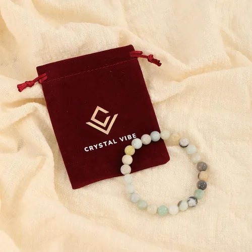 Miniatura 36 de Crystal Vibe Pulseras de cuentas de 0.315 in para mujeres y hombres, pulseras de cristal con piedras preciosas naturales, tamaño elástico ajustable