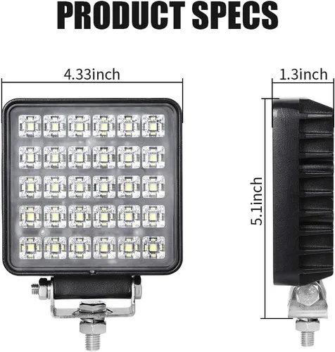 Miniatura 3 de Luces LED impermeables de trabajo para camión, barra de luz LED de inundación de 150°, luces todoterreno de 90 W, 4200 lúmenes, barra de luz LED