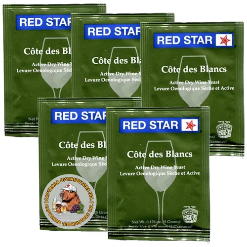 Miniatura 4 de Red Star Cotes Des Blancs - Levadura de vino (paquete de 3) – Ideal para hacer sidra de vino Mead Kombucha en casa – 0.18 oz de sobres