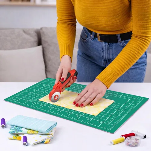 Miniatura 3 de DIYSELF Alfombrilla de corte de 8 x 6 pulgadas, alfombrilla de corte autorreparable, alfombrillas de corte rotativas A5 para manualidades, proyectos