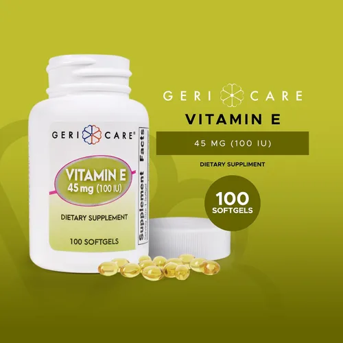 Miniatura 2 de GeriCare Cápsulas de vitamina E de alta potencia – 100 UI para la piel y el apoyo inmunológico, 45 mg 100 unidades Vitamina E orgánica