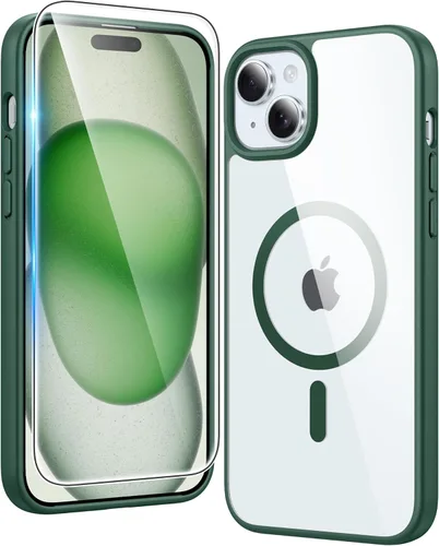 Miniatura 410 de FNTCASE Funda transparente para iPhone 15: Funda para iPhone 14/13, fundas magnéticas para teléfono con protector de pantalla compatible con Magsafe