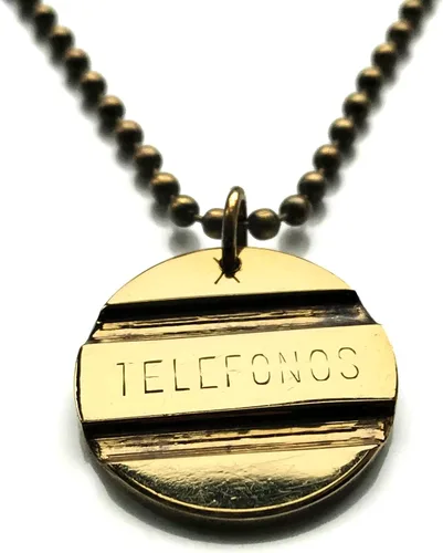 1967 Spain España Telefonos Spanish Telephone Token coin pendant ficha de cabina Madrid Barcelona Valencia Sevilla Toledo Zaragoza Malaga Granada