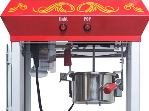 Miniatura 4 de Carro de máquina de palomitas de maíz, máquina de palomitas de maíz con ruedas, máquina de palomitas de maíz estilo cine, máquina para hacer Rojo