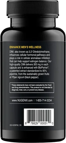 Miniatura 3 de Nugenix Essentials DIM Suplemento 305 mg de diindolilmetano y bioperina para el equilibrio hormonal, 90 cápsulas
