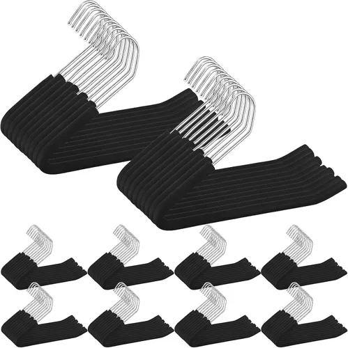Miniatura 8 de Perchas acolchadas para pantalones con extremos abiertos, antideslizantes, con revestimiento de esponja de espuma, para hombres y mujeres, chapado