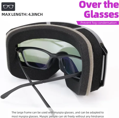 Miniatura 6 de Gafas de esquí y snowboard para hombres, mujeres y jóvenes, protección OTG 100% UV