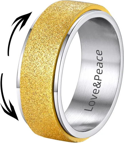 Miniatura 24 de Supcare Anillos antiestrés para mujer de 4/6/0.315 in para la ansiedad, anillo de pulgar con chorro de arena, regalo para mujeres, talla 7-14