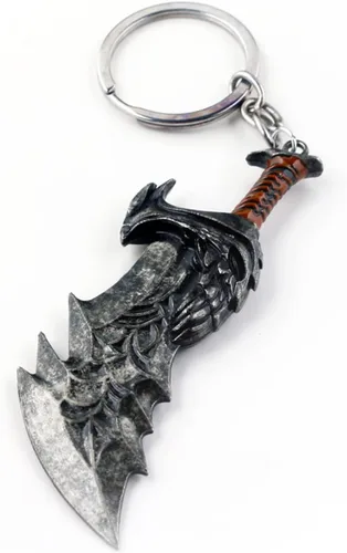SONGCHANGJEWELRY Game GOW Ragnarok - Llaveros de metal Kratos Blades of Chaos Cosplay – Regalos de Navidad para hombres adolescentes fanáticos
