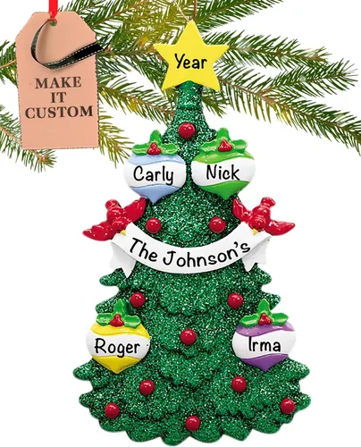 Miniatura 14 de Adorno Personalizado Grande para Familia de 10 Piezas 2025 Personalización Gratuita en 24h Adornos de Navidad para Árbol Recuerdo