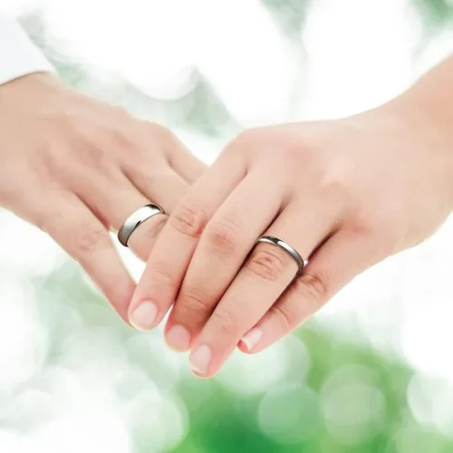 Miniatura 39 de King Will Alianza de boda de acero inoxidable 316L para hombres y mujeres, anillo de boda de 0.31 a 0.315 pulgadas de ancho, chapado en negro