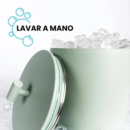 Miniatura 6 de Simple Modern Cubo de hielo con aislamiento al vacío y tapa con cuchara para cóctel, champán, vino, cerveza y recepción Acero inoxidable, Abedul
