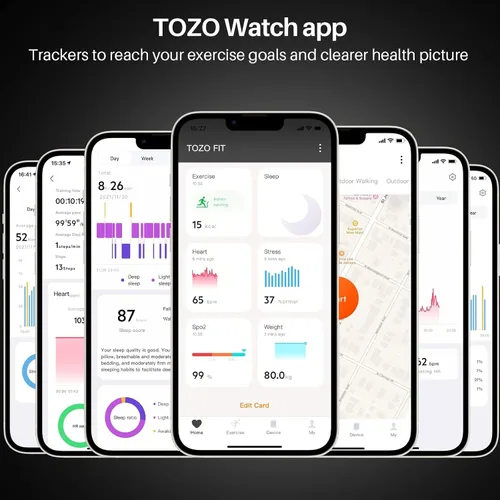 Miniatura 3 de TOZO S2 - Reloj inteligente Alexa integrado con monitor de actividad física y frecuencia cardíaca y oxígeno en sangre, monitor de sueño, pantalla